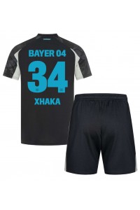 Bayer Leverkusen Granit Xhaka #34 Jalkapallovaatteet Lasten Kolmas peliasu 2024-25 Lyhythihainen (+ Lyhyet housut)